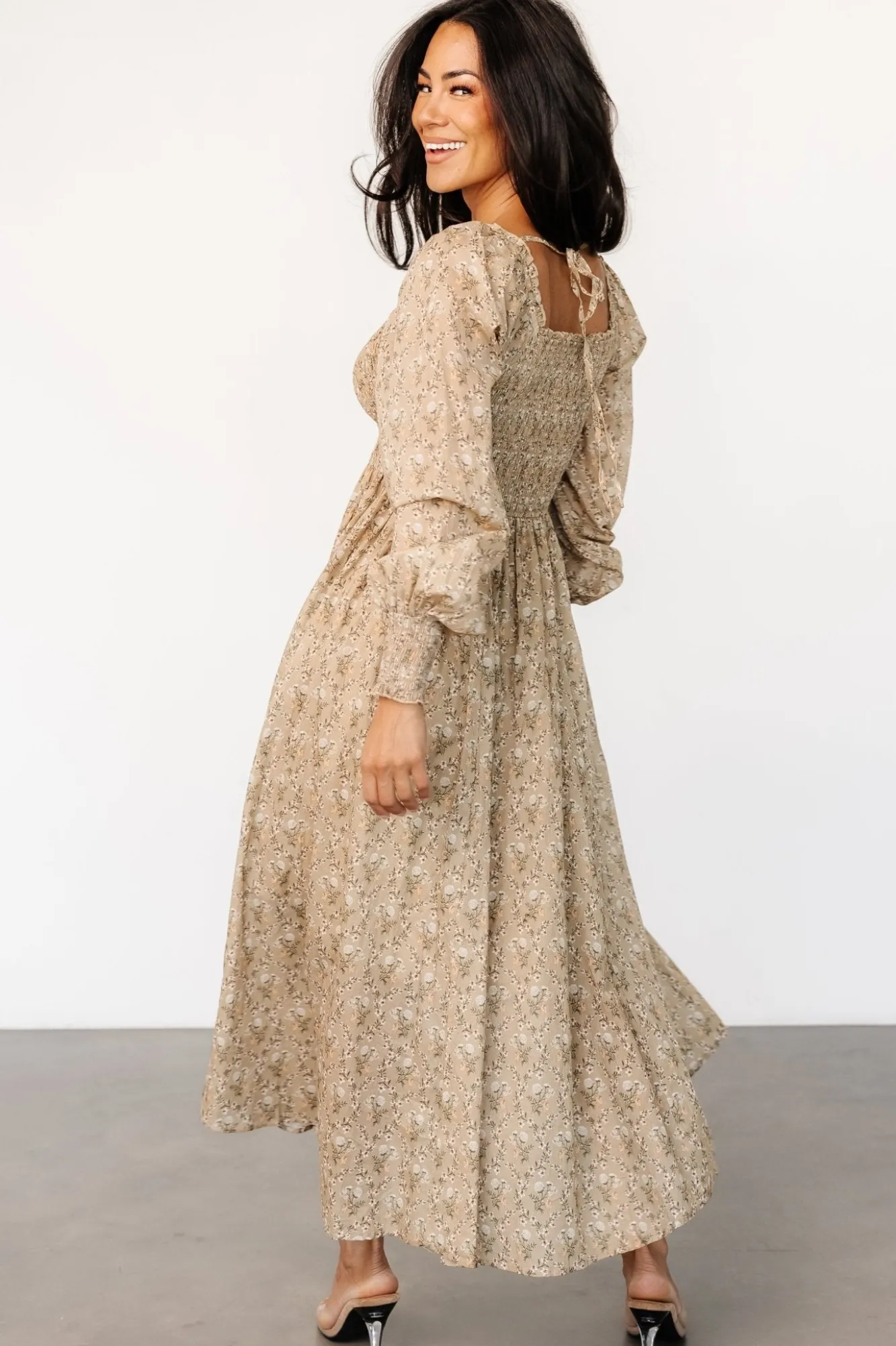 Baltic Born Truman Smocked Dress | Olive Floral