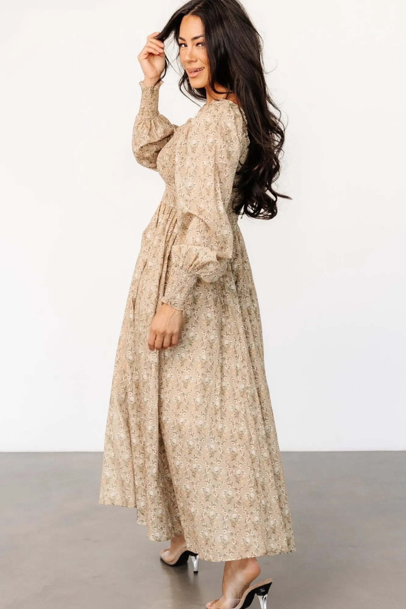 Baltic Born Truman Smocked Dress | Olive Floral