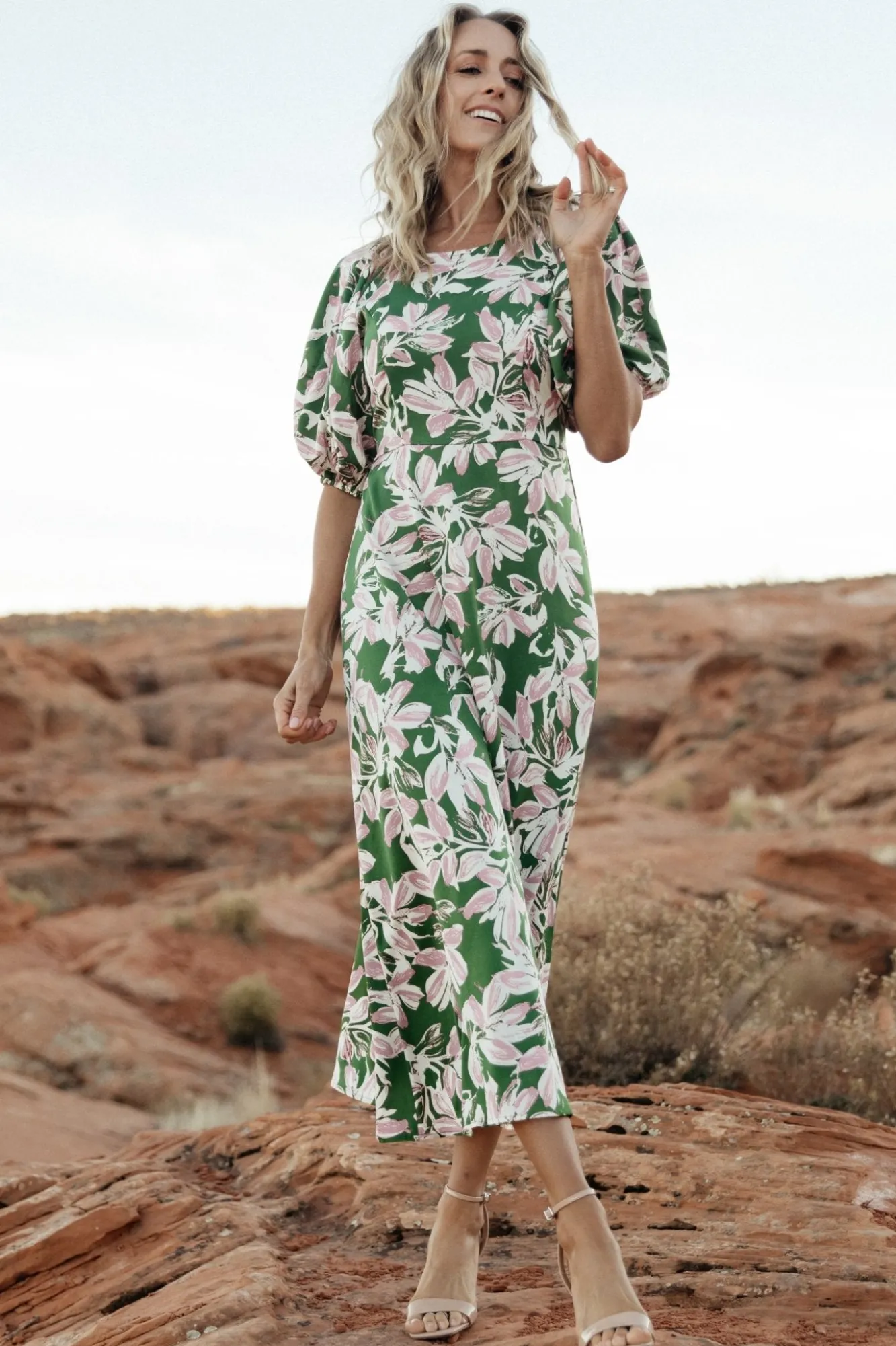 Baltic Born Tucson Midi Dress | Green + Pink