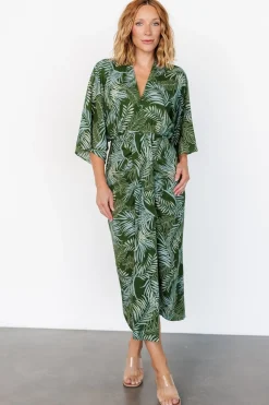 Baltic Born Tula Kimono Dress | Green + Blue Print