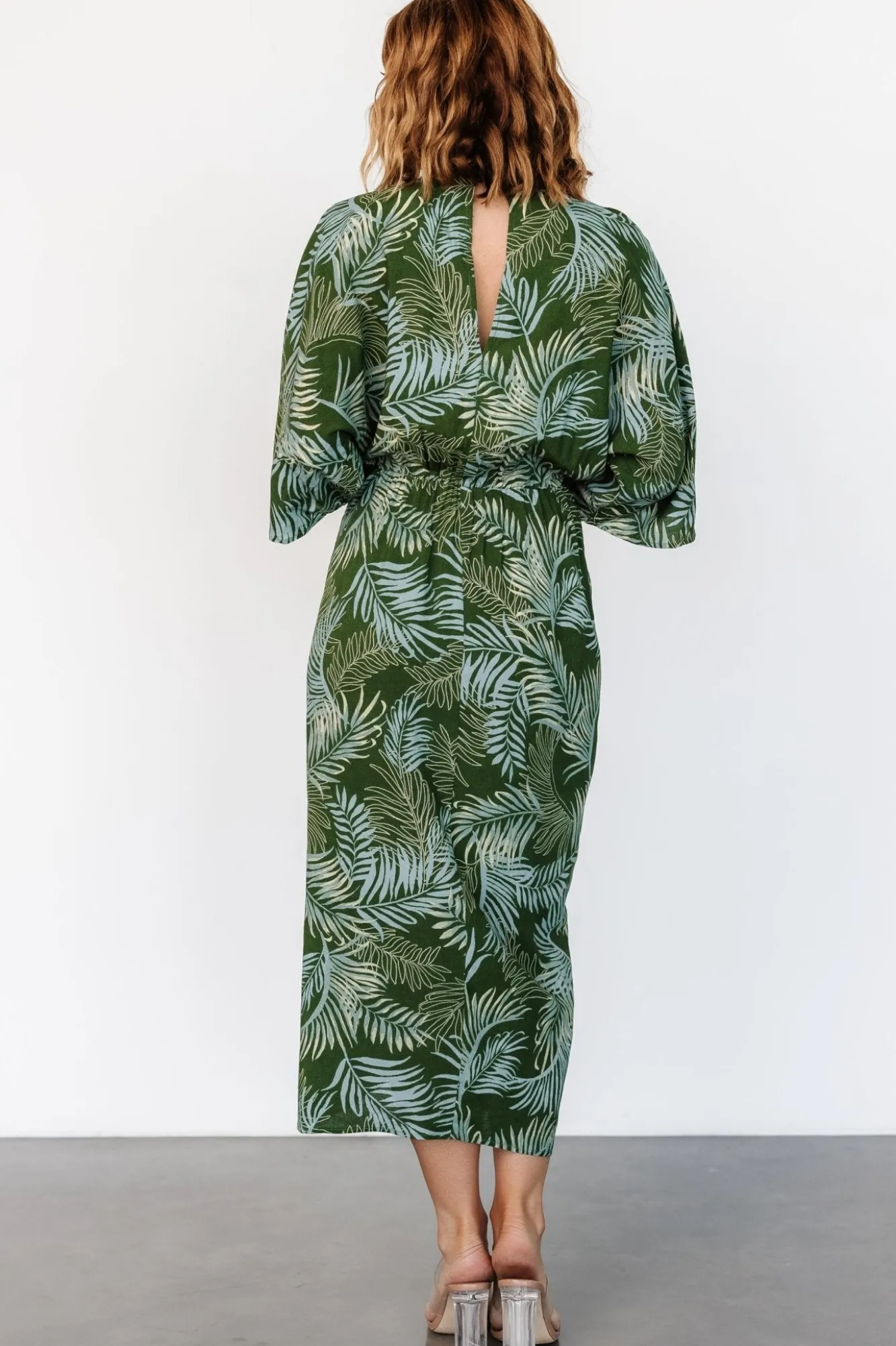 Baltic Born Tula Kimono Dress | Green + Blue Print