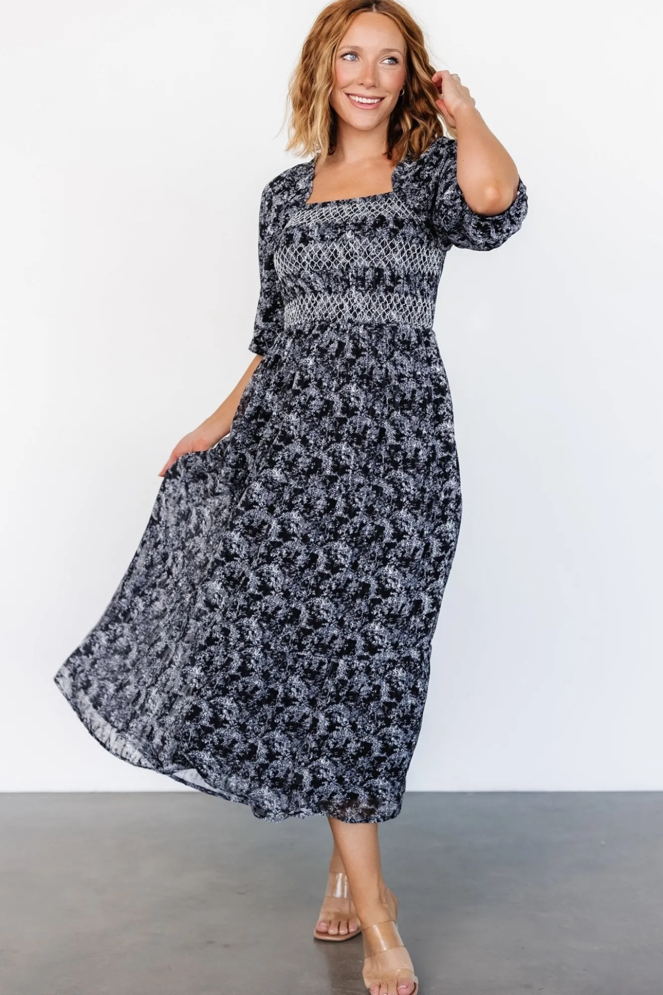 Baltic Born Tulsa Smocked Dress | Black + White