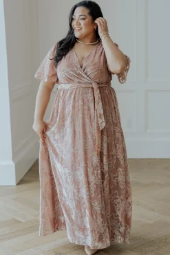 Baltic Born Uma Velvet Maxi Dress | Blush + Silver