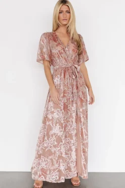 Baltic Born Uma Velvet Maxi Dress | Blush + Silver