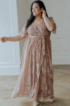 Baltic Born Uma Velvet Maxi Dress | Blush + Silver