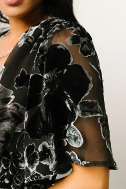 Baltic Born Uma Velvet Maxi Dress | Black + Silver Floral