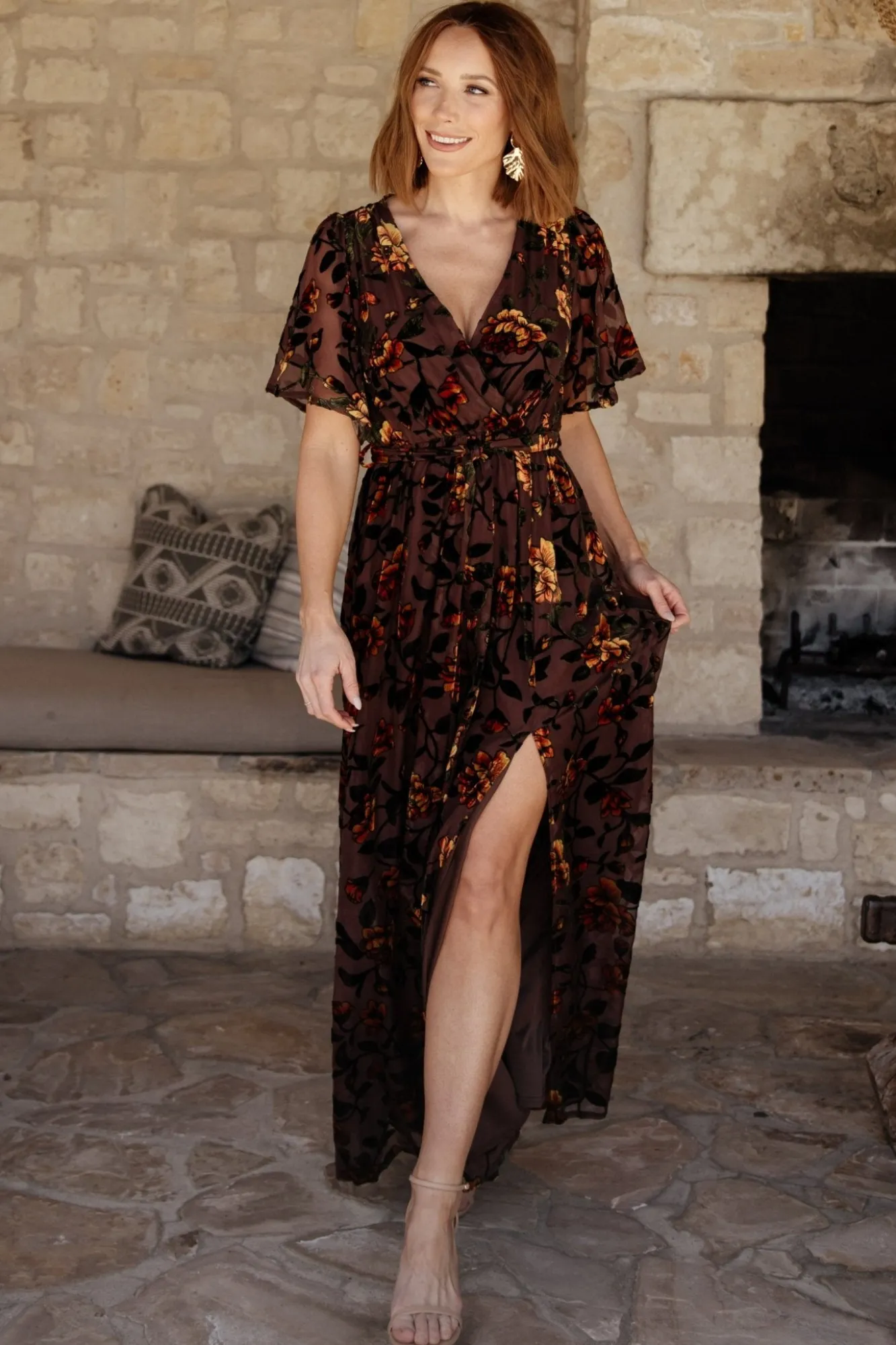 Baltic Born Uma Velvet Maxi Dress | Clove + Amber Floral