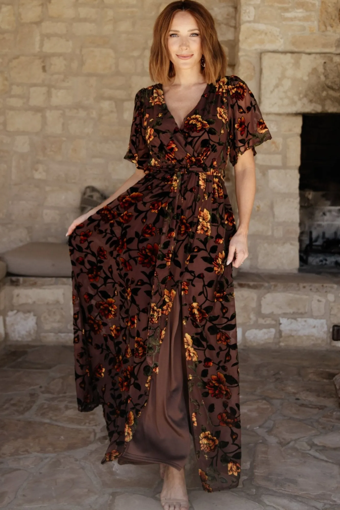 Baltic Born Uma Velvet Maxi Dress | Clove + Amber Floral