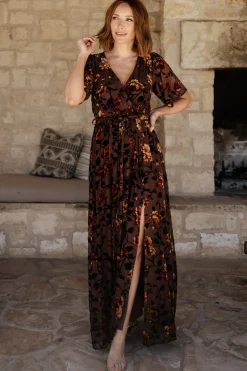 Baltic Born Uma Velvet Maxi Dress | Clove + Amber Floral