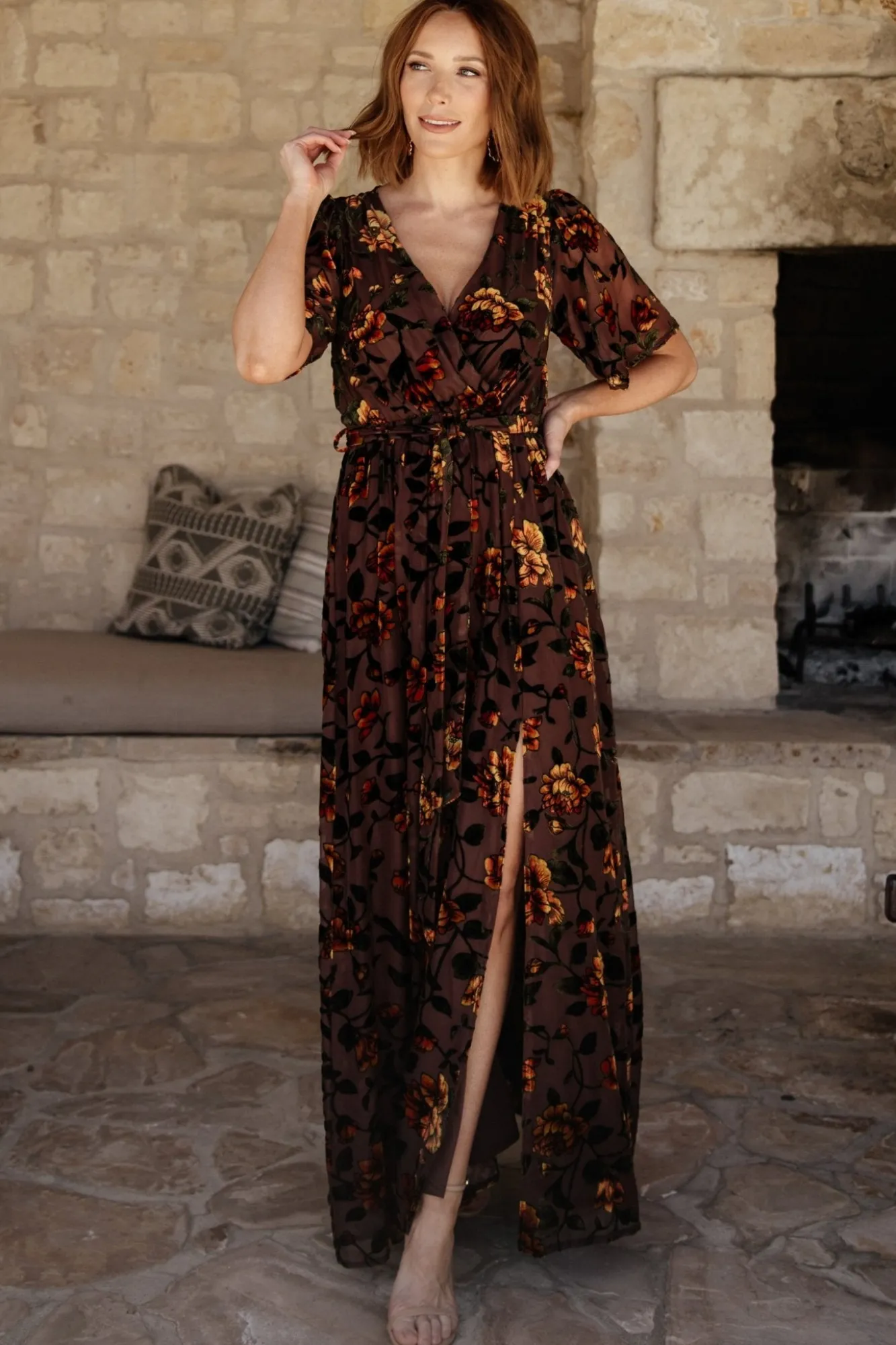 Baltic Born Uma Velvet Maxi Dress | Clove + Amber Floral
