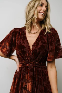 Baltic Born Uma Velvet Maxi Dress | Copper Floral