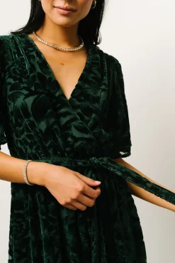 Baltic Born Uma Velvet Maxi Dress | Dark Green