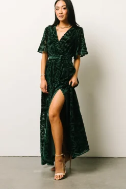Baltic Born Uma Velvet Maxi Dress | Dark Green