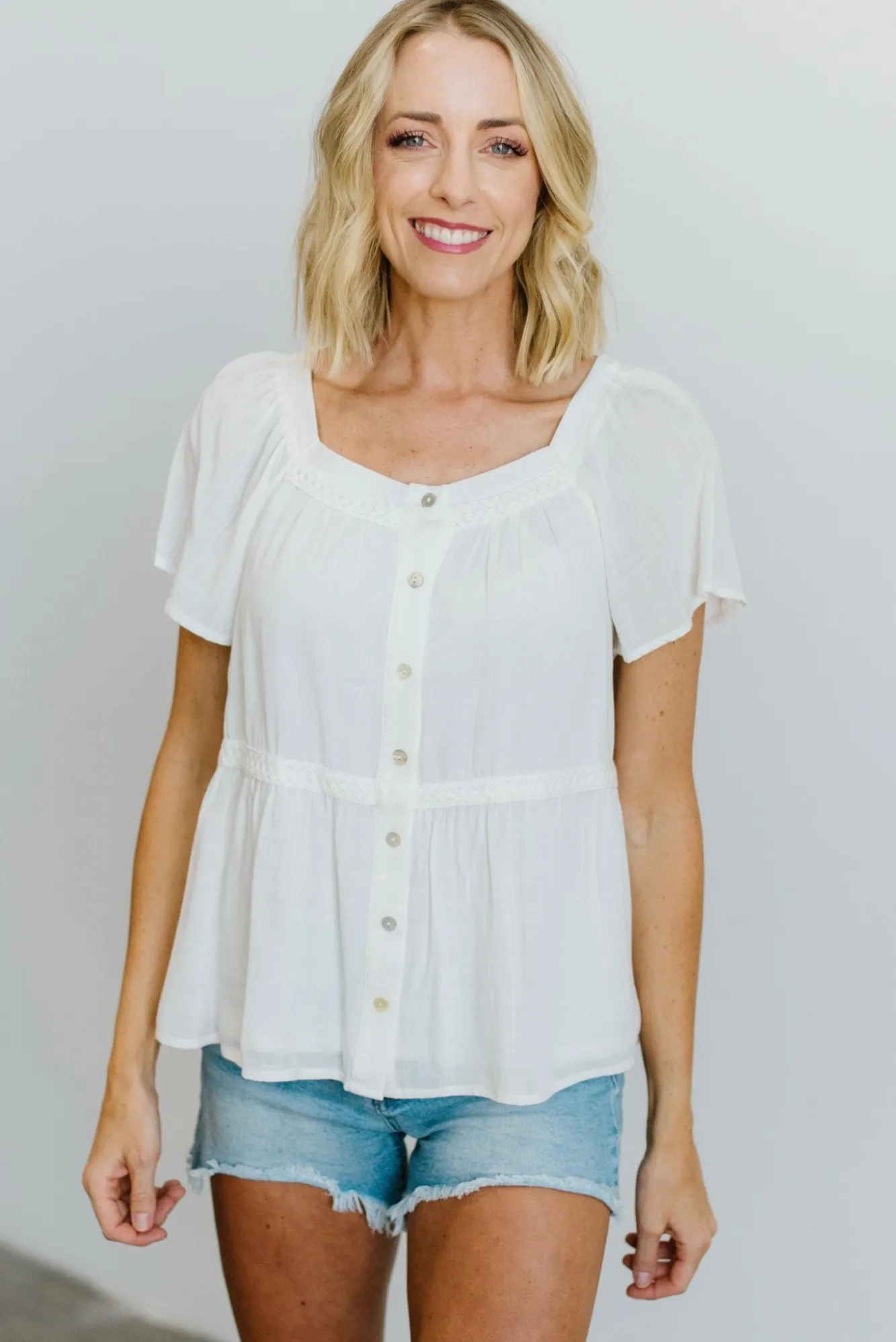 Baltic Born Unity Button Up Top | Off White
