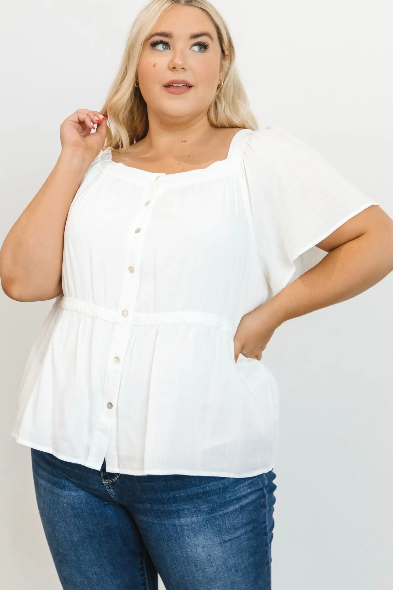 Baltic Born Unity Button Up Top | Off White