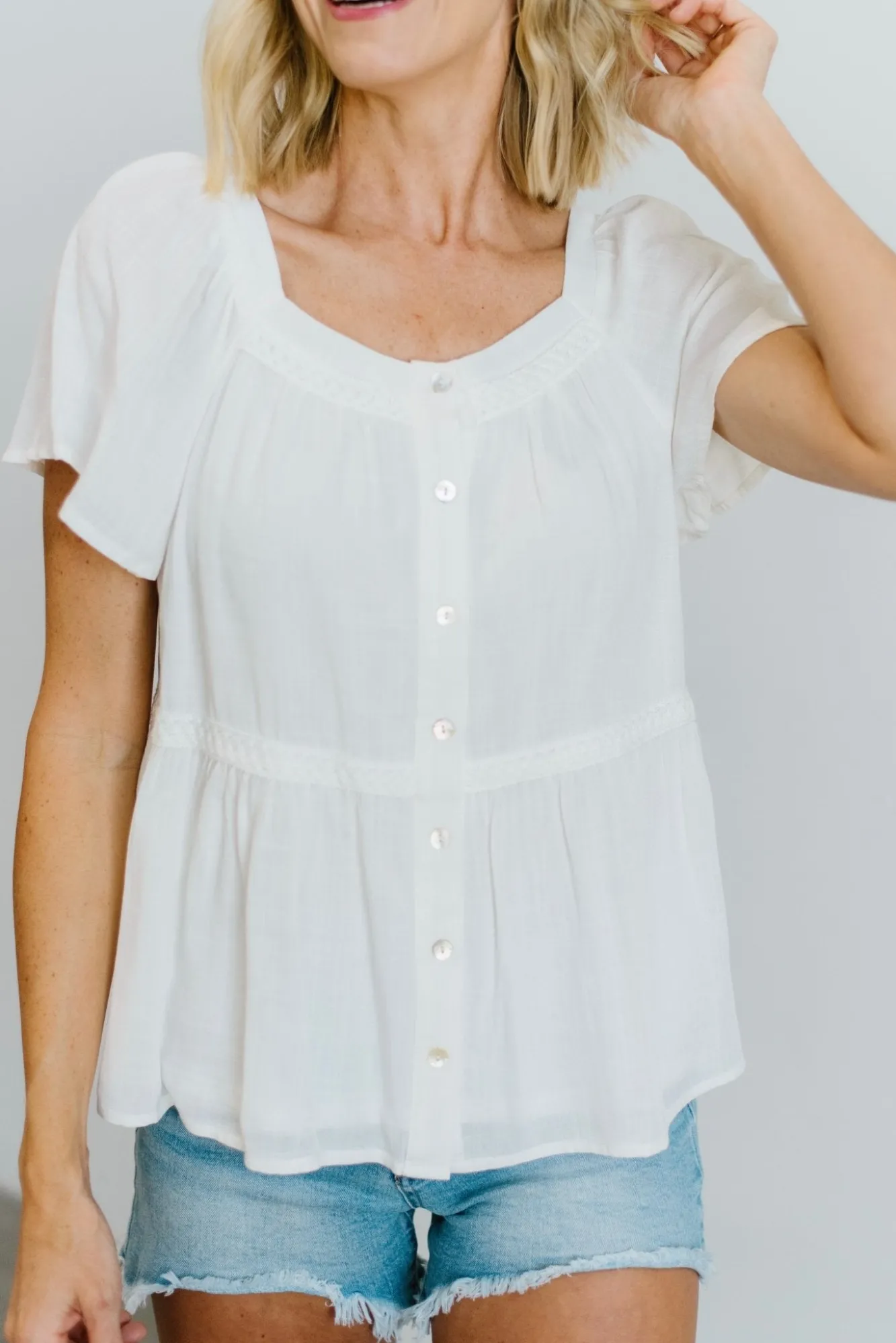 Baltic Born Unity Button Up Top | Off White