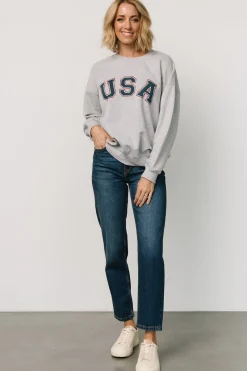 Baltic Born USA Oversized Sweatshirt | Heather Gray