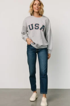 Baltic Born USA Oversized Sweatshirt | Heather Gray