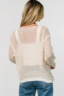 Baltic Born Valissa Open Knit Top | White + Sand