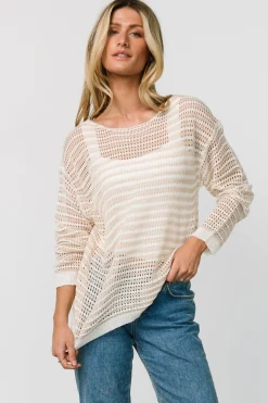 Baltic Born Valissa Open Knit Top | White + Sand