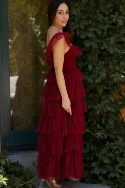 Baltic Born Valora Swiss Dot Tulle Maxi Dress |