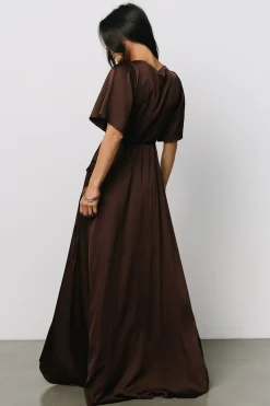 Baltic Born Vara Satin Maxi Wrap Dress |
