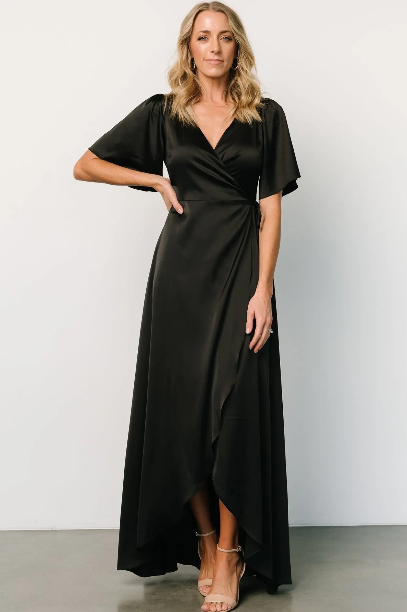 Baltic Born Vara Satin Maxi Wrap Dress |