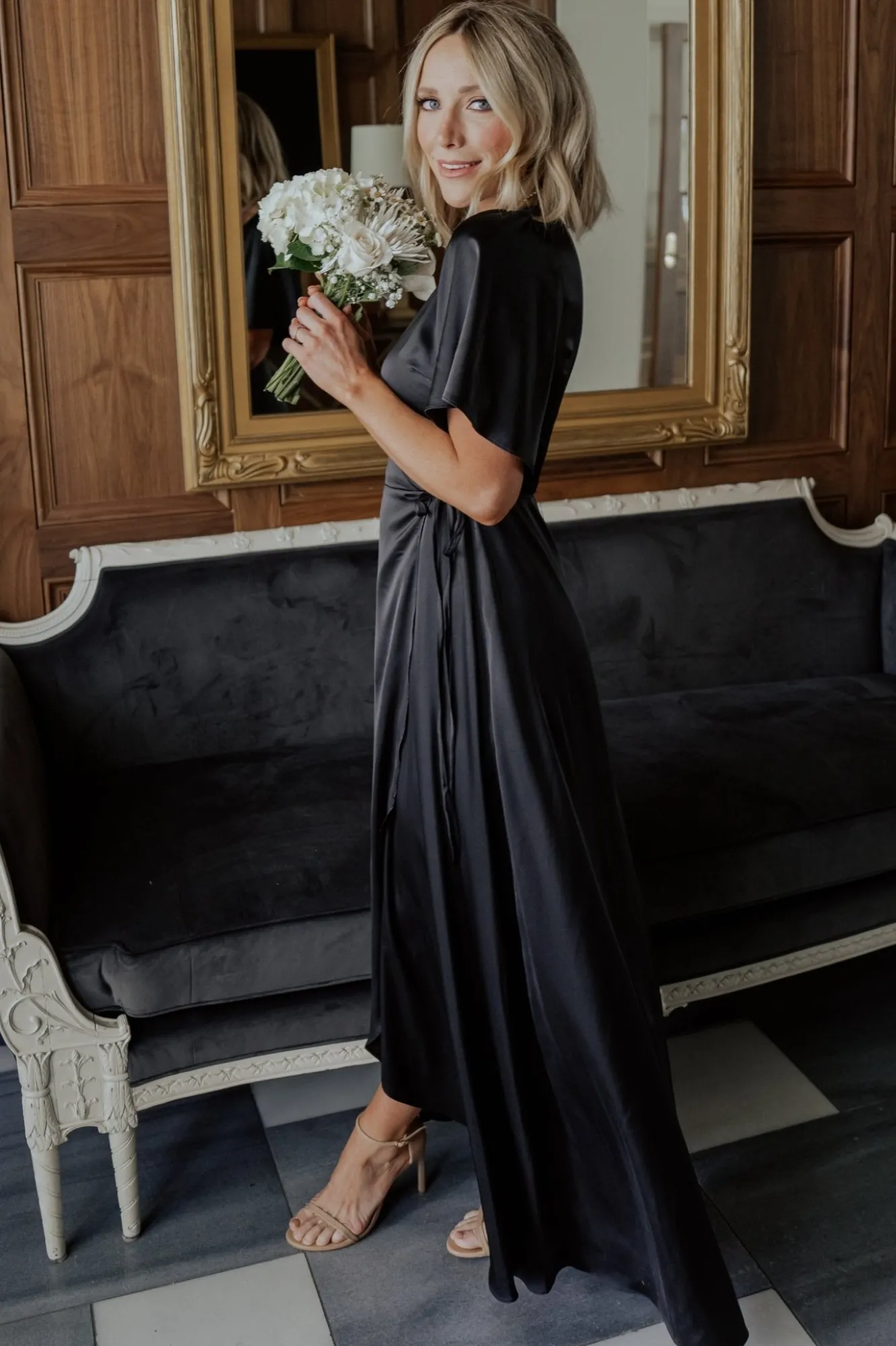 Baltic Born Vara Satin Maxi Wrap Dress |