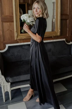 Baltic Born Vara Satin Maxi Wrap Dress |