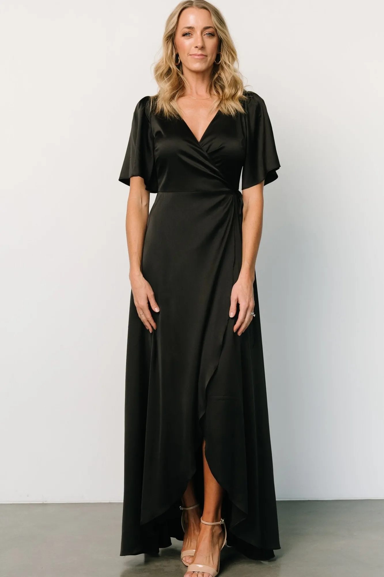 Baltic Born Vara Satin Maxi Wrap Dress |