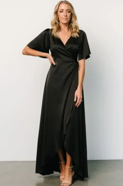 Baltic Born Vara Satin Maxi Wrap Dress |
