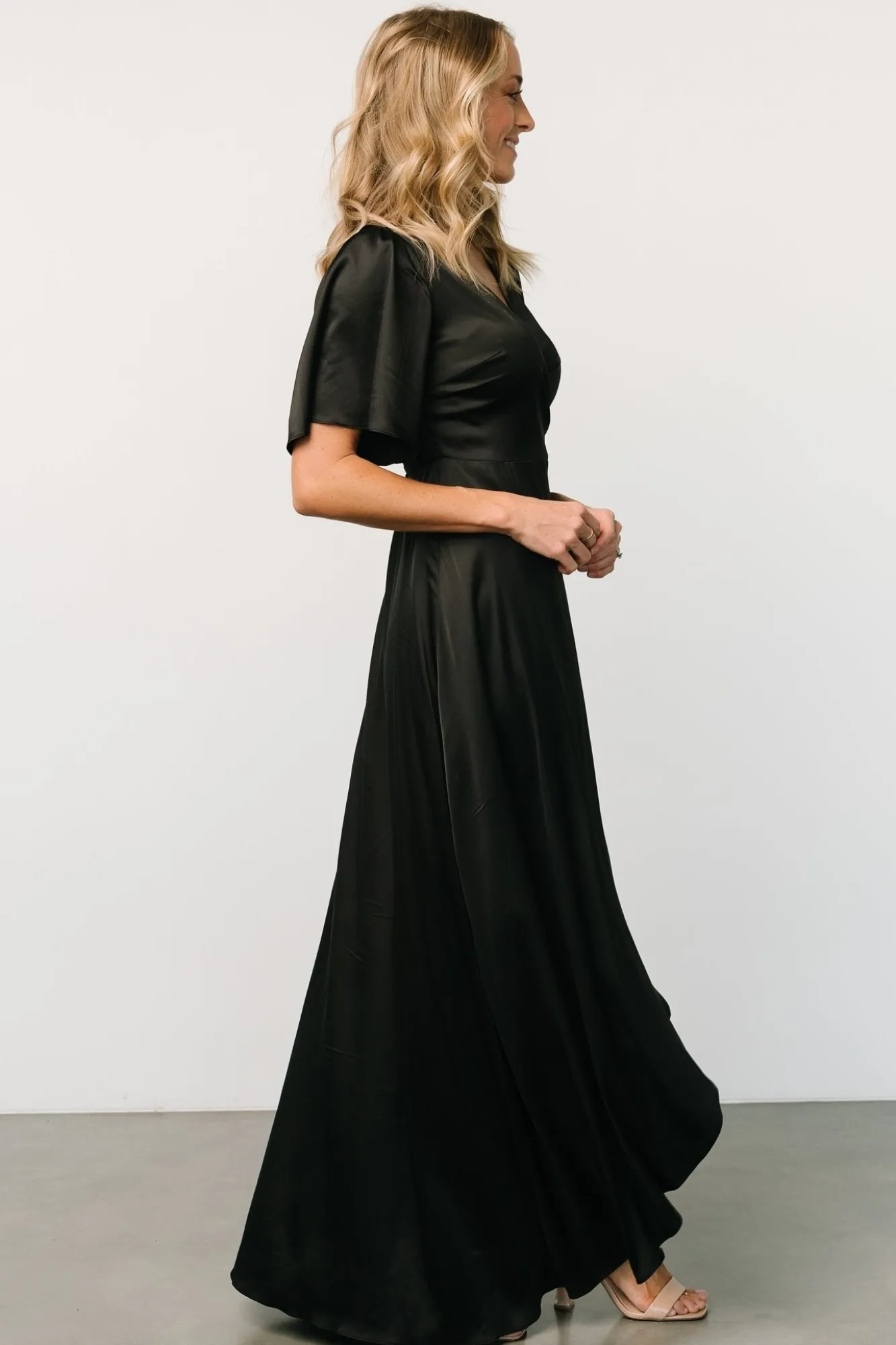 Baltic Born Vara Satin Maxi Wrap Dress |