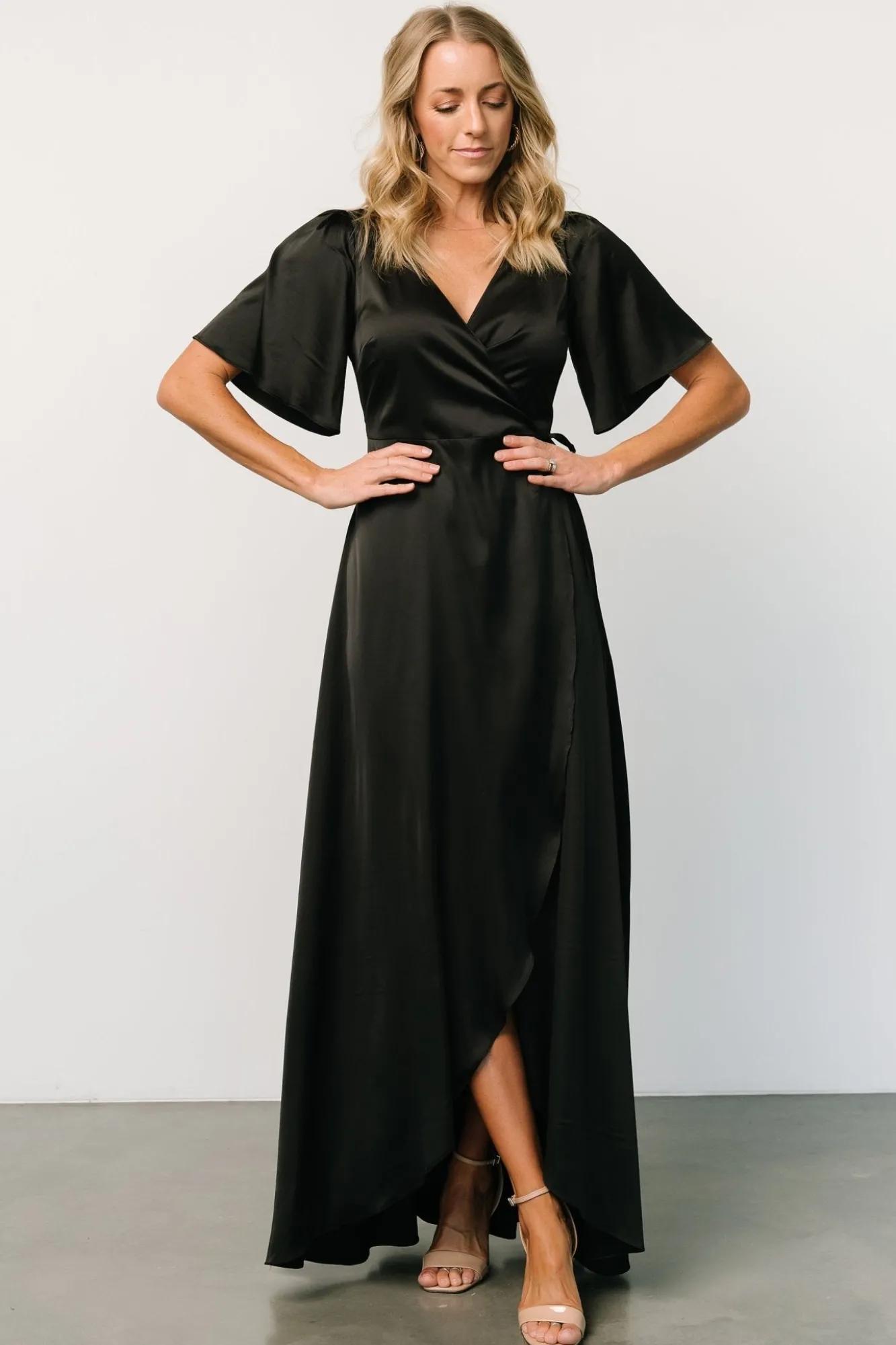 Baltic Born Vara Satin Maxi Wrap Dress |