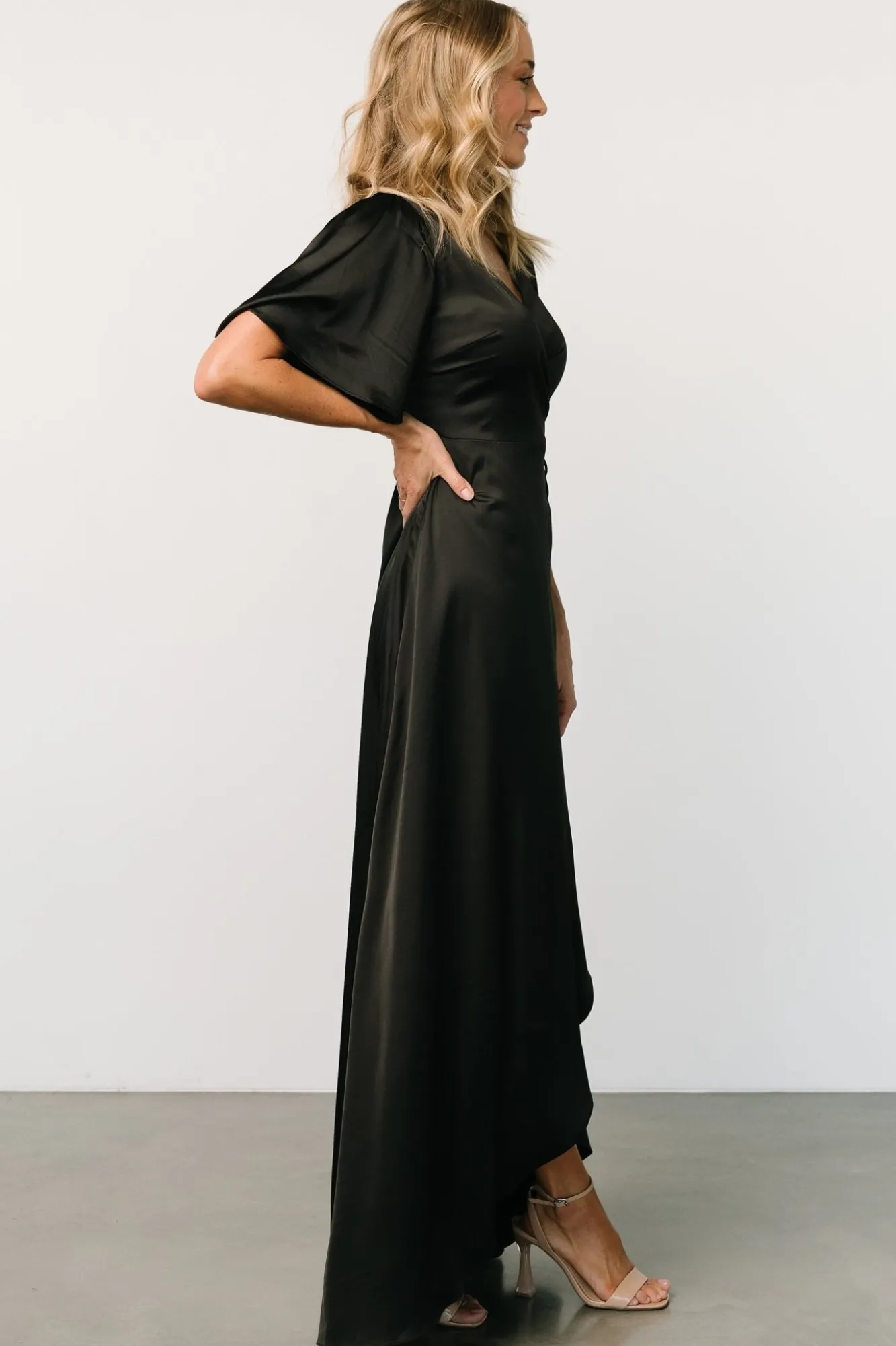 Baltic Born Vara Satin Maxi Wrap Dress |