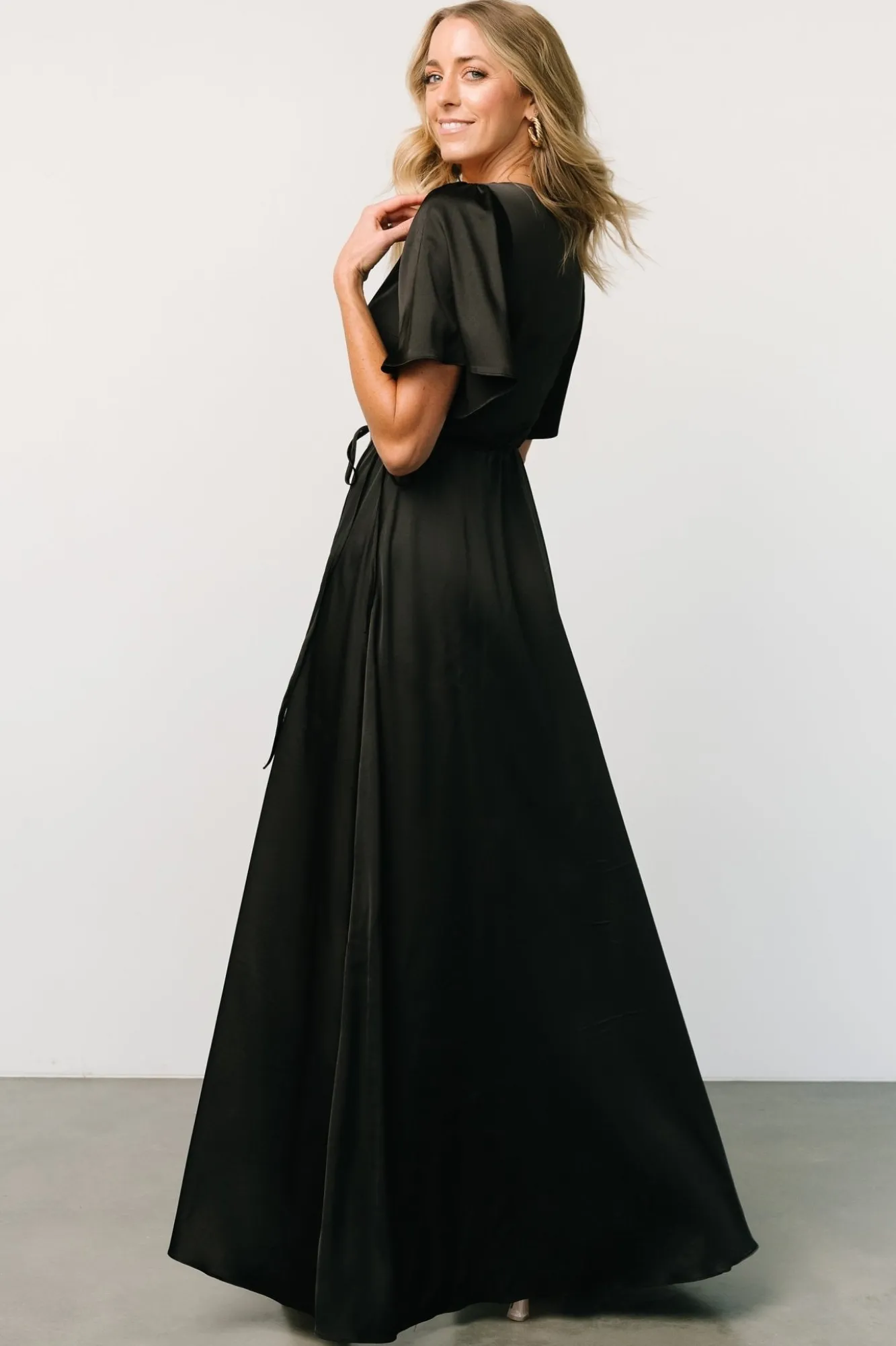 Baltic Born Vara Satin Maxi Wrap Dress |