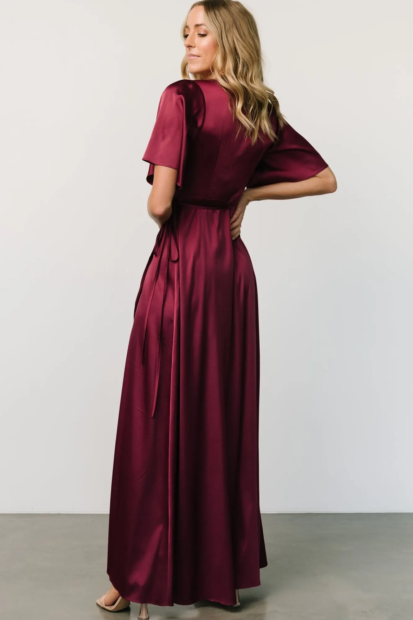 Baltic Born Vara Satin Maxi Wrap Dress |