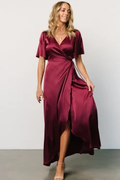 Baltic Born Vara Satin Maxi Wrap Dress |