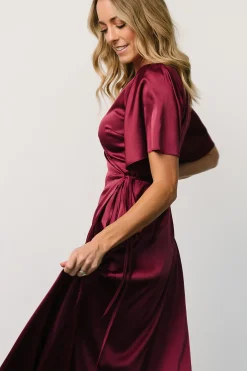 Baltic Born Vara Satin Maxi Wrap Dress |