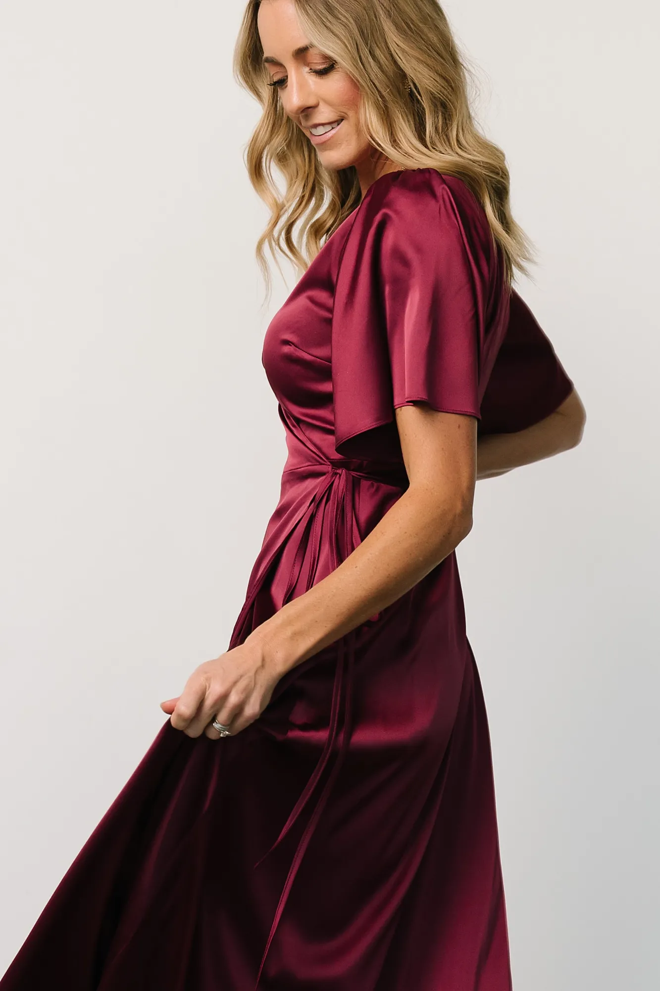 Baltic Born Vara Satin Maxi Wrap Dress |