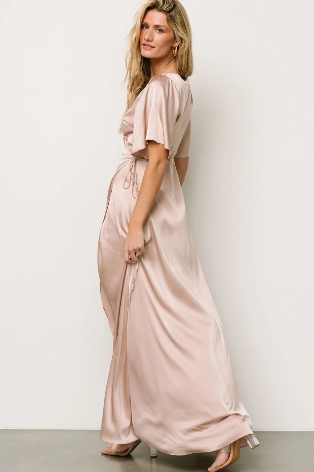 Baltic Born Vara Satin Maxi Wrap Dress |