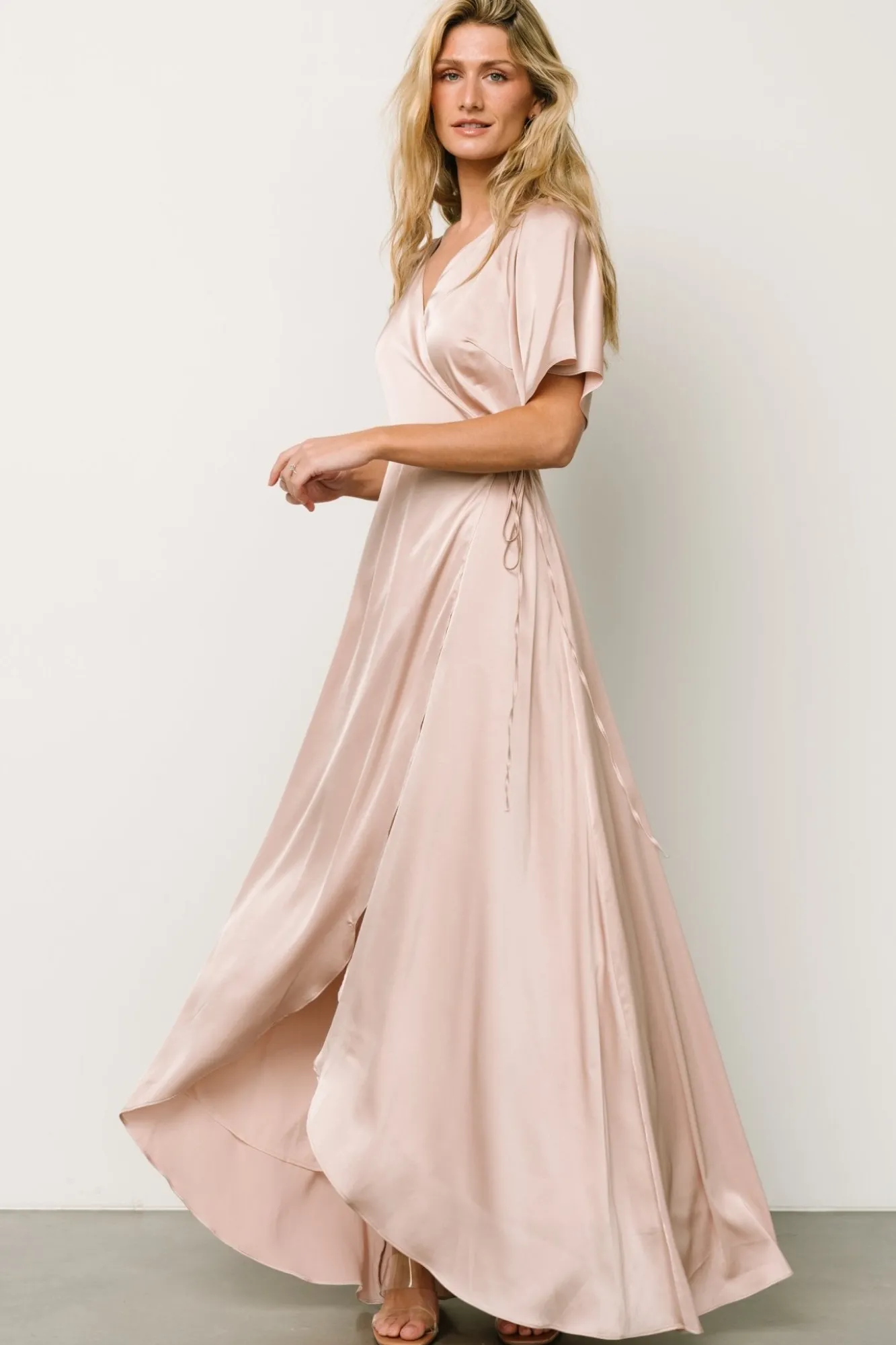 Baltic Born Vara Satin Maxi Wrap Dress |