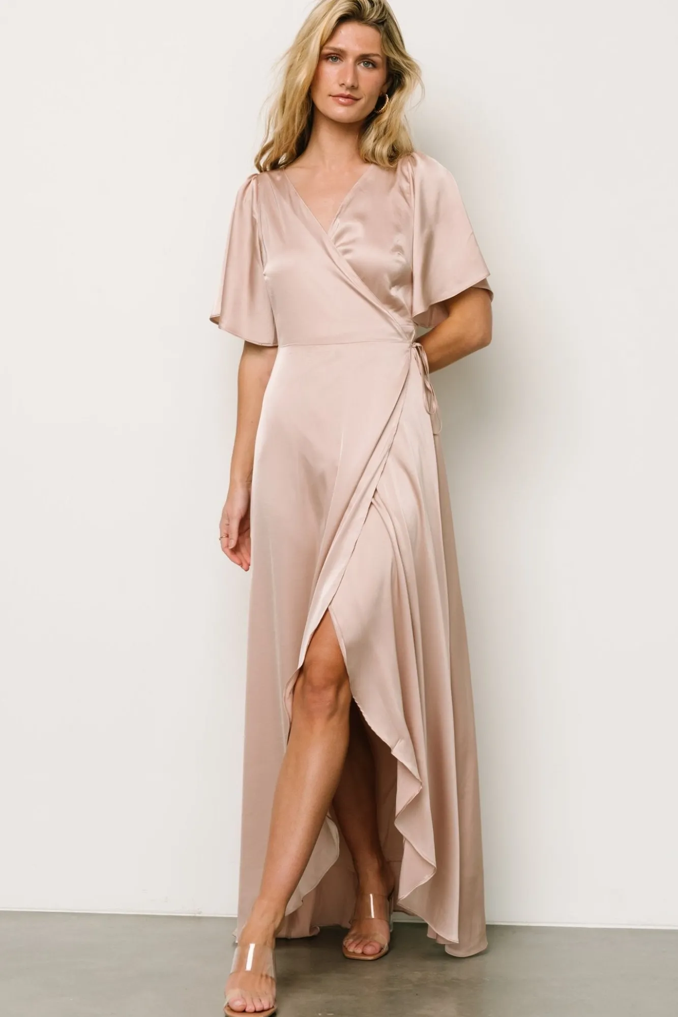 Baltic Born Vara Satin Maxi Wrap Dress |