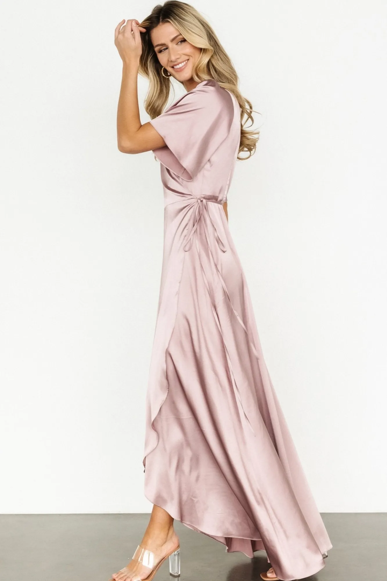 Baltic Born Vara Satin Maxi Wrap Dress |