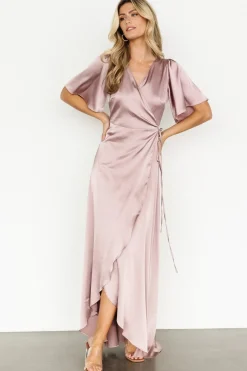 Baltic Born Vara Satin Maxi Wrap Dress |