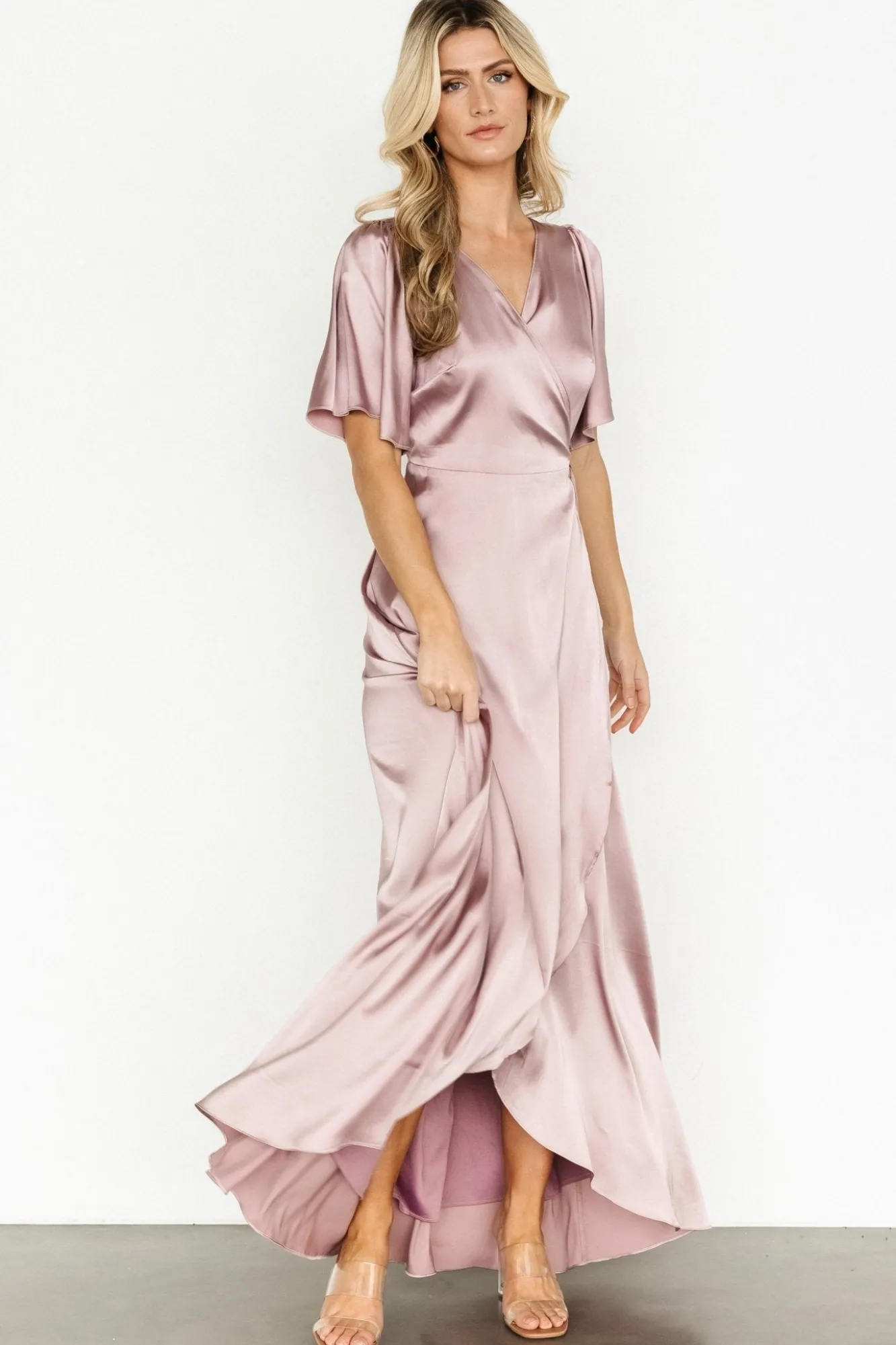 Baltic Born Vara Satin Maxi Wrap Dress |