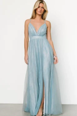 Baltic Born Vasia Lace Tulle Maxi Dress | Soft Blue