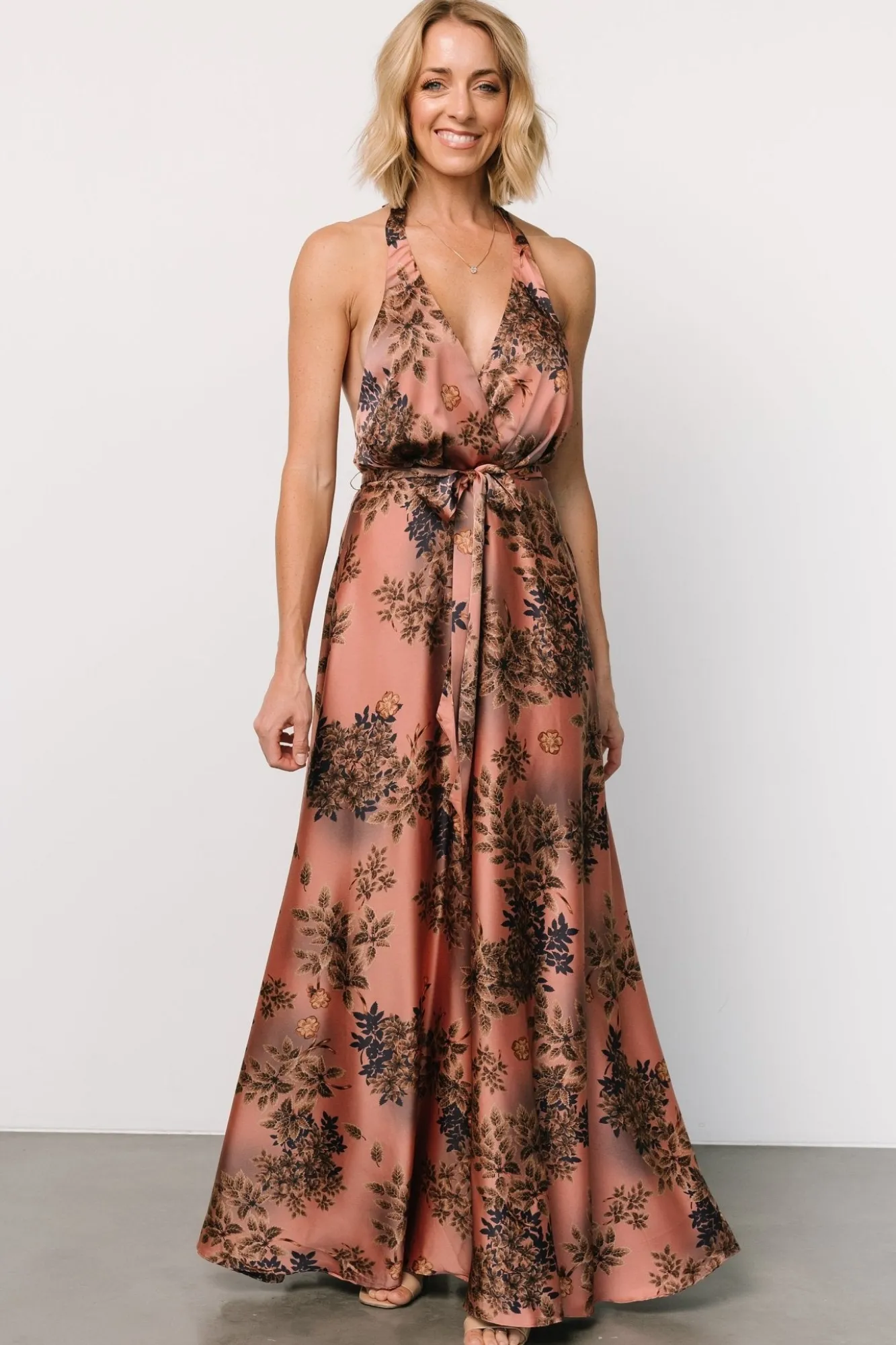 Baltic Born Vasto Halter Maxi Dress | Vintage Rose Print