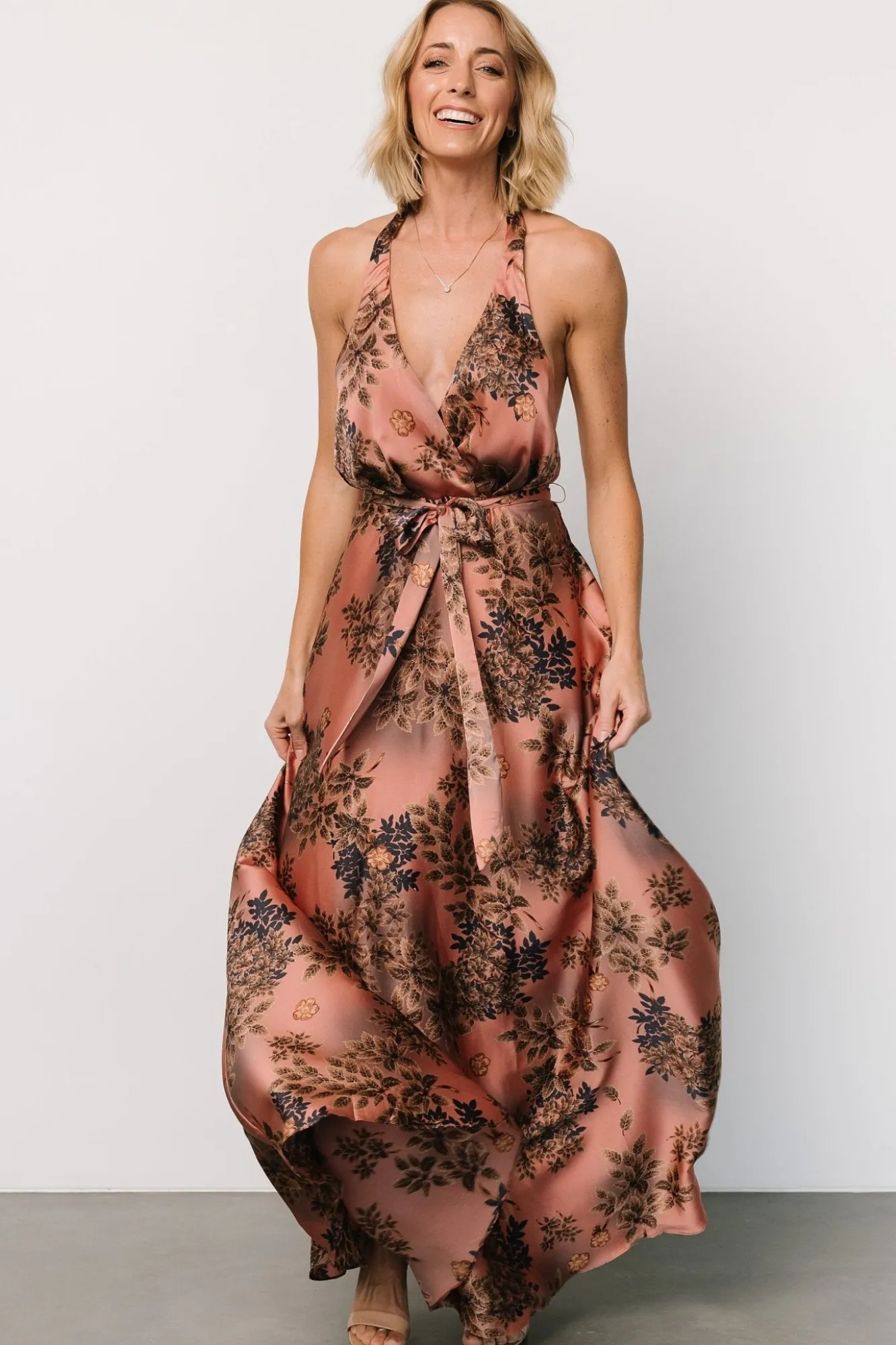 Baltic Born Vasto Halter Maxi Dress | Vintage Rose Print