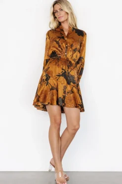 Baltic Born Venice Short Dress | Gold Floral