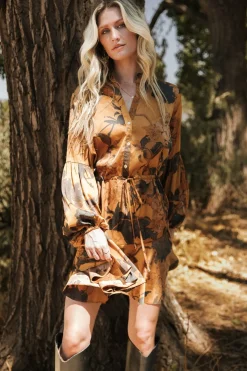 Baltic Born Venice Short Dress | Gold Floral